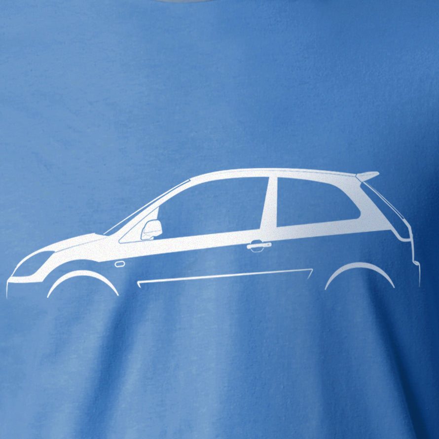 Ford Fiesta ST150 Silhouette T-Shirt by Retro Fast Fords BLUE