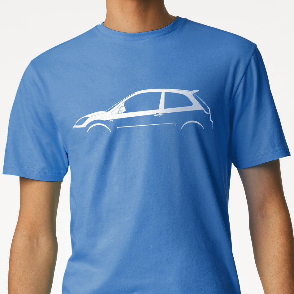 Ford Fiesta ST150 Silhouette T-Shirt by Retro Fast Fords BLUE