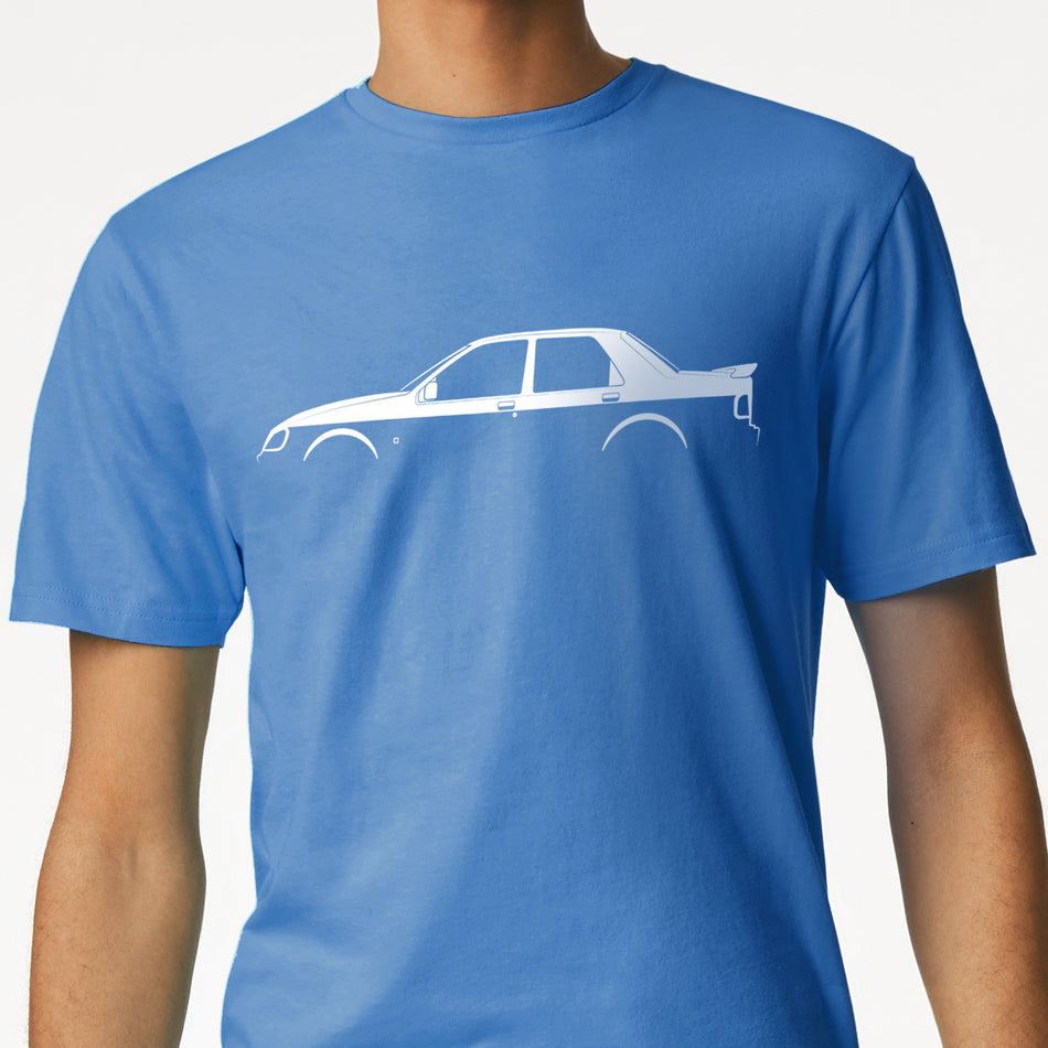 Ford Sierra Sapphire Cosworth Silhouette T-Shirt by Retro Fast Fords BLUE