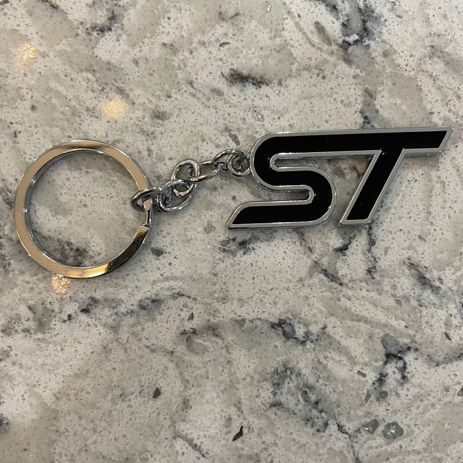 Ford ST Badge Black Keyring - Retro Fast Fords