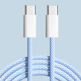 USB Type C to C Braided Colourful Charging Data Cable 1M 30W