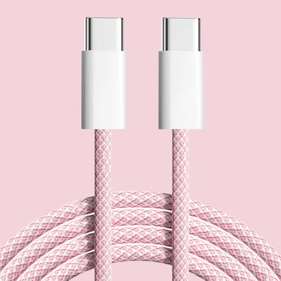 USB Type C to C Braided Colourful Charging Data Cable 1M 30W