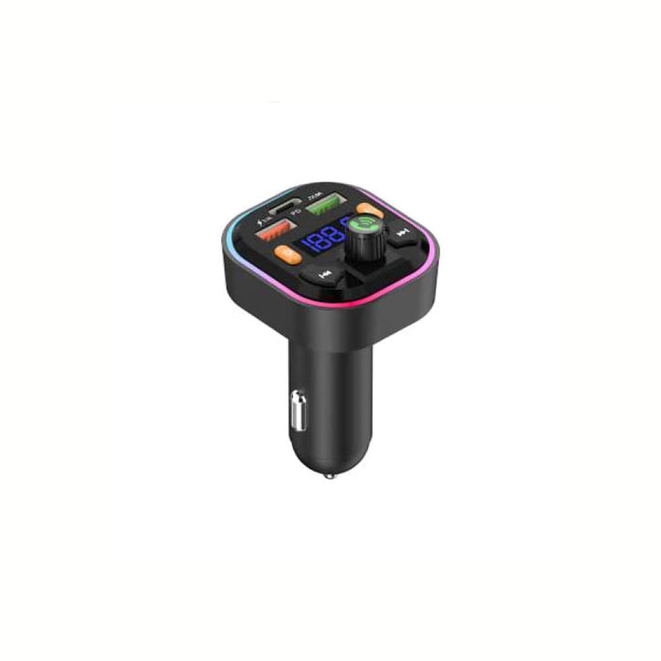Versatile Wireless FM Car Adapter with Dual USB & PD Fast Charging (VD-FM009)