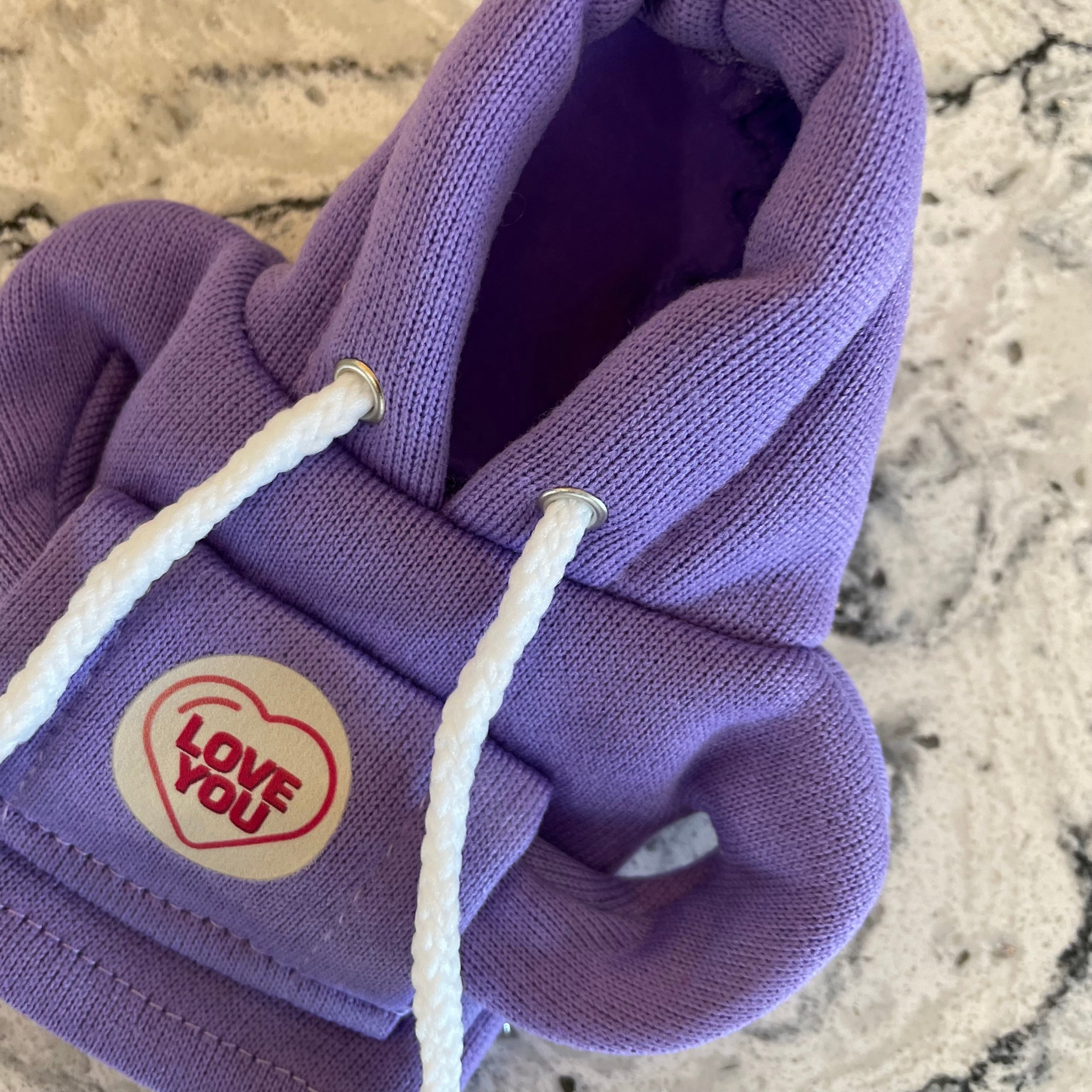 Love You Purple Novelty Gear Stick Hoodie - Retro Fast Fords