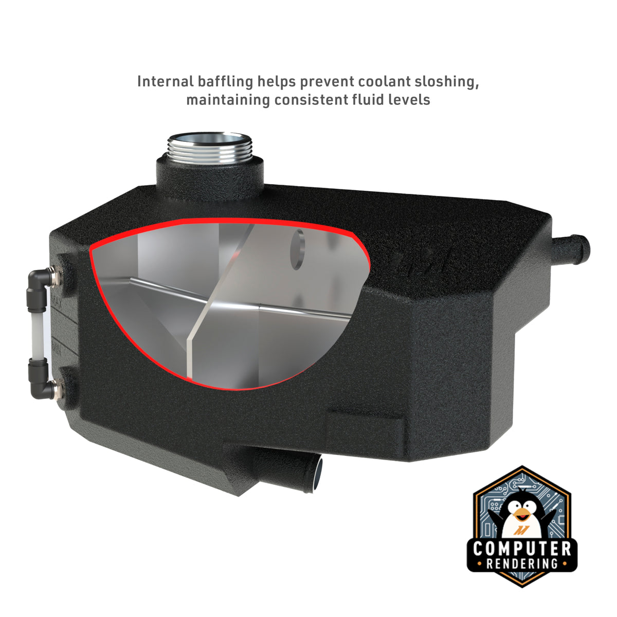 Mishimoto Ford Focus RS Expansion Tank, 2016-2018, Wrinkle Nitrous Blue