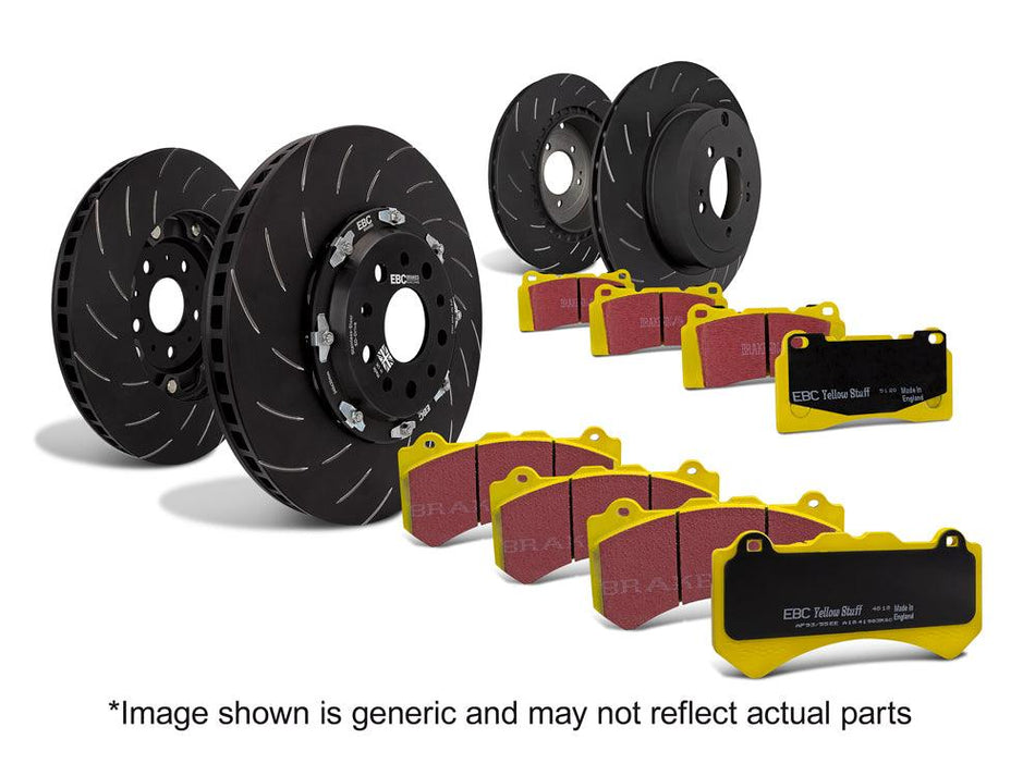 EBC Yellowstuff Pad and 2-pc Floating Disc Kit FULL VEHICLE - (P2DK033Y) Ford Focus Mk3 RS