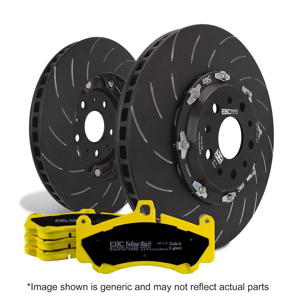EBC Brakes Racing Pad and 2-Piece Fully-Floating Disc Kit (P2DK012Y) - Ford Focus Mk3 RS
