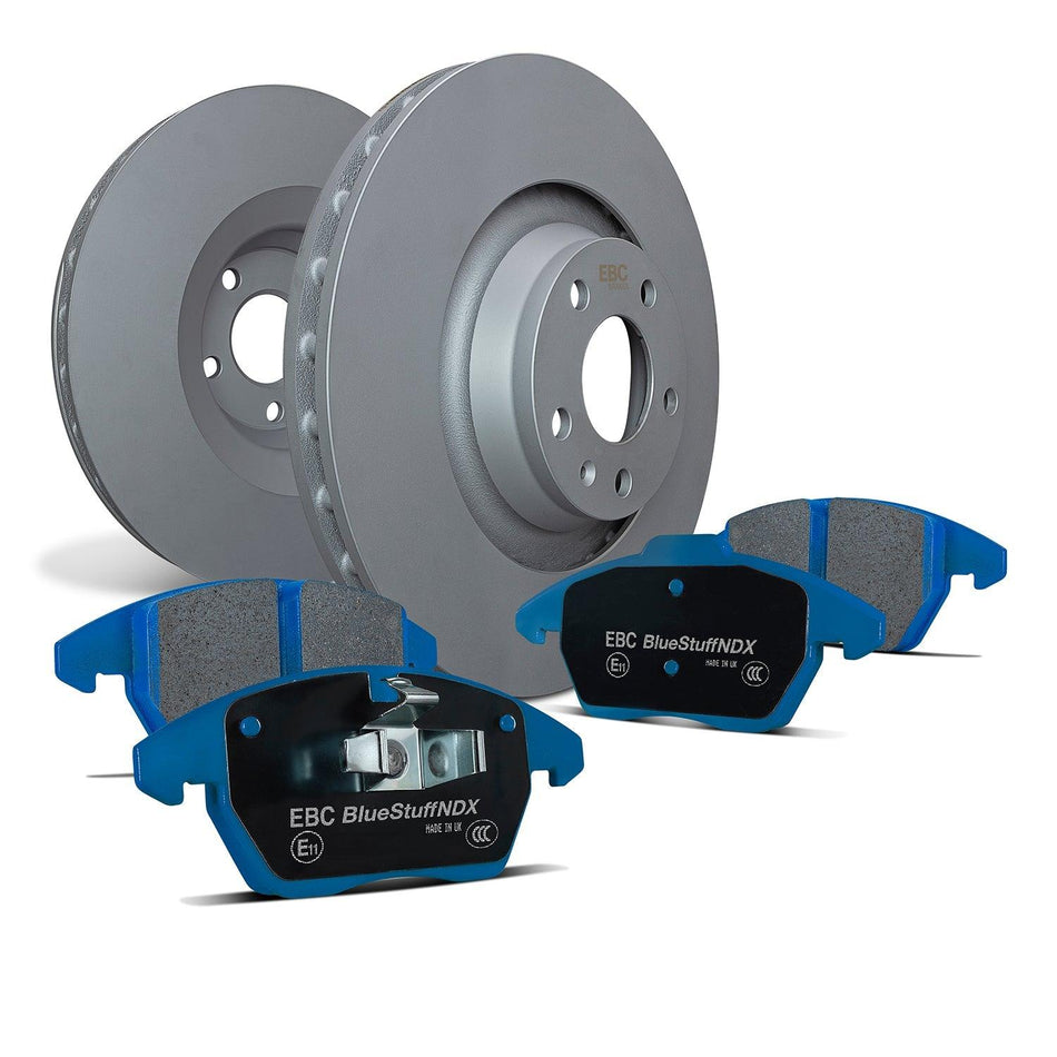EBC Brake Pad Disc Rotor Kit (PD04KR388) Ford Focus Mk2 RS