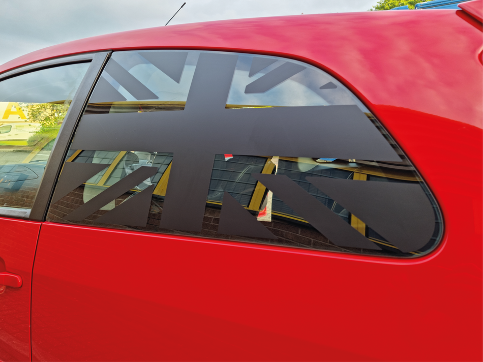 Mk6 & 6.5 Fiesta Rear 3 Door Union Jack Window Vinyl Decal