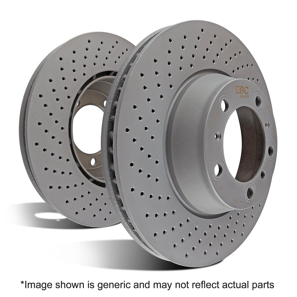 EBC D Series Premium OE Replacement Discs (Drilled) (Pair) (D1513D) Mk2 Fiesta XR2