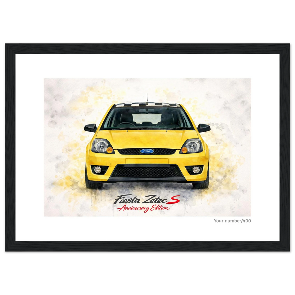 Yellow Anniversary Edition A4 Print - Add your number - Classic Semi-Glossy Paper Wooden Framed Poster