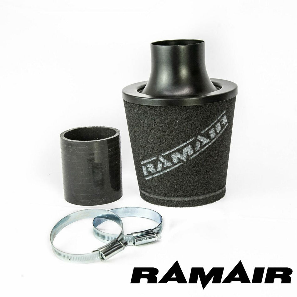 JS-105-BK-KIT - 70mm OD Neck - Black Large Aluminium Base Cone Filter With Silicone Coupler- Universal