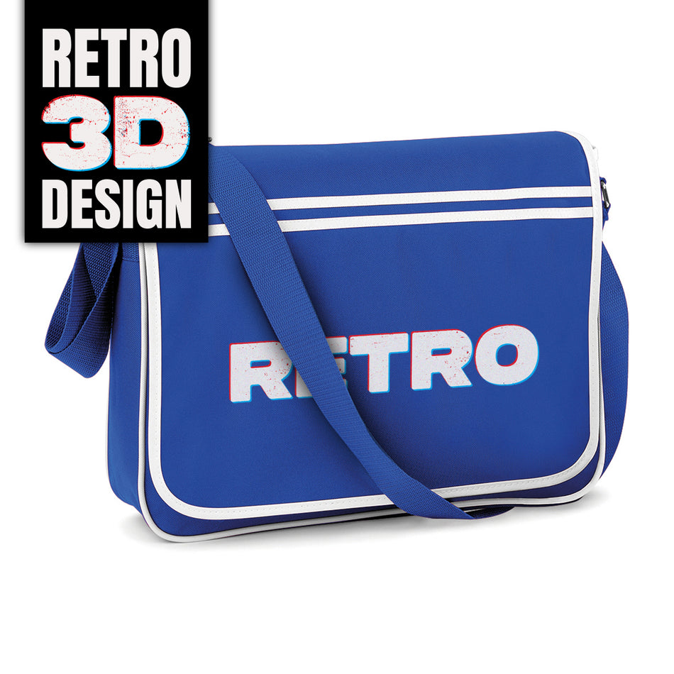 Retro Royal Blue messenger bag 3D design