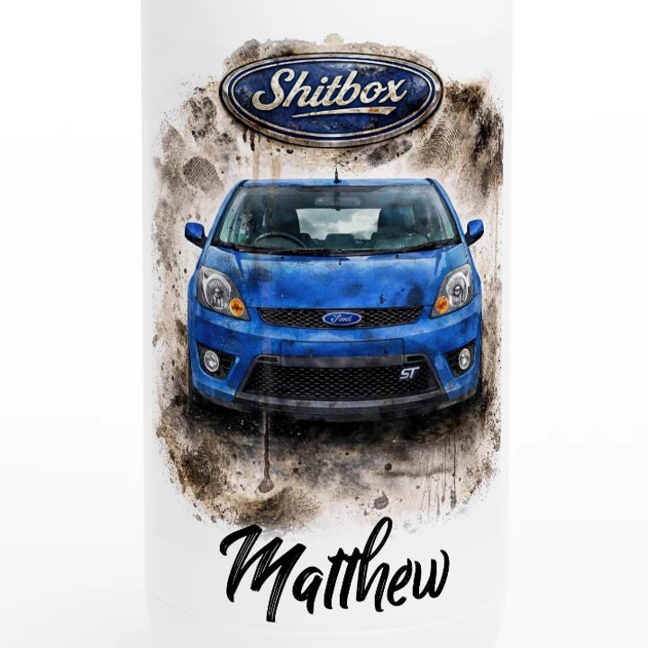 Retro Fast Fords 'Shitbox' Blue ST150 Stainless Steel Water Bottle