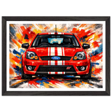 Red Retro Fast Fords ST150 Framed Print A3 (29.7 x 42  cm)