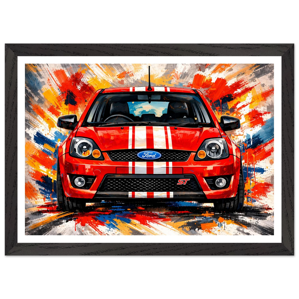 Red Retro Fast Fords ST150 Framed Print A3 (29.7 x 42  cm)