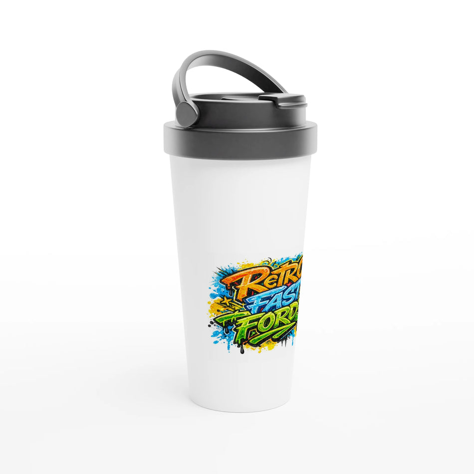 Graffiti RFF White 15oz Stainless Steel Travel Mug