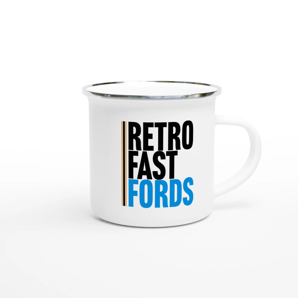 Retro Fast Fords 12oz Enamel Mug