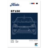 Ford Fiesta ST150 Retro Showroom Poster