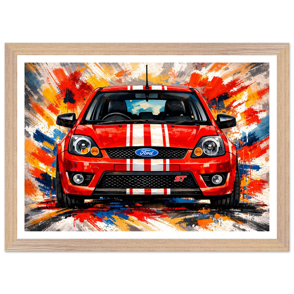 Red Retro Fast Fords ST150 Framed Print A3 (29.7 x 42  cm)