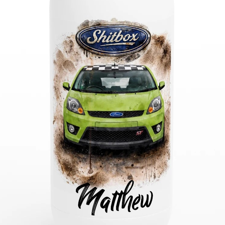 Retro Fast Fords 'Shitbox' Green Anniversary Edition Stainless Steel Water Bottle