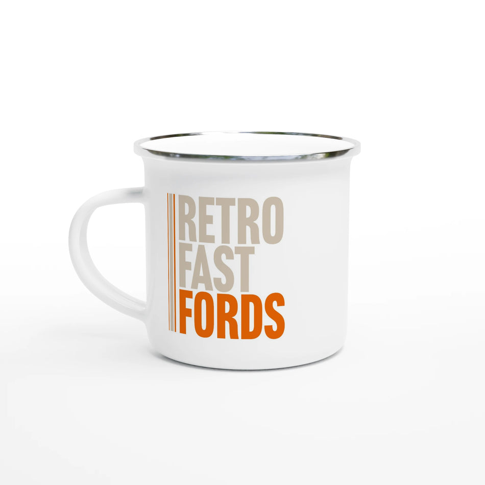 Retro Fast Fords 12oz Enamel Mug