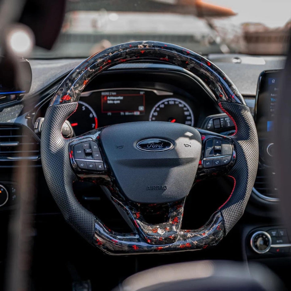 Ford Fiesta MK8 / MK8.5 Carbon Fibre Custom Steering Wheel (MK8 2018 - Present)