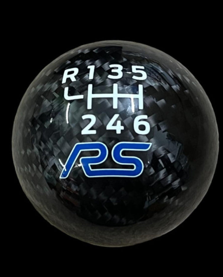 Genuine Carbon Fibre Gear Knob with RS Logo – Fits Most Ford Models