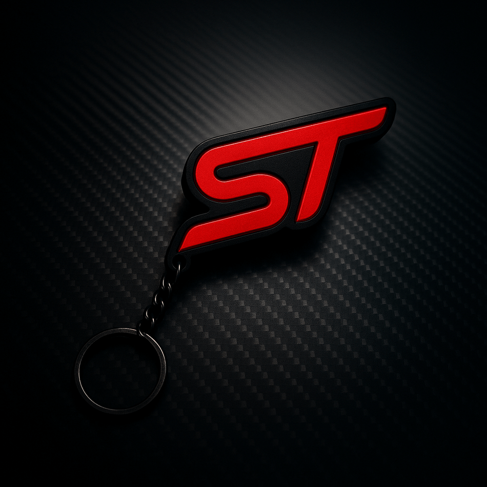 4D ST Logo Keychain for Ford – Gloss Black with Custom Colour Options | CEUK